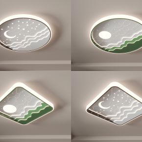 月亮灯 星星灯 儿童卧室灯 吸顶灯 星空灯模型组合