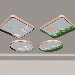 月亮灯 星星灯 儿童卧室灯 吸顶灯 星空灯模型组合