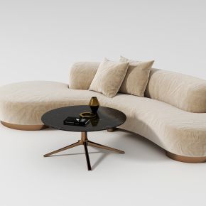 现代弧形休闲沙发