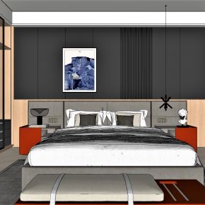 CR,卧室，高级黑，原木，床品，侘寂，现代