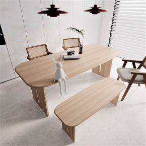 侘寂，餐桌椅，木作，原木，餐厅