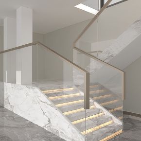 现代玻璃扶手楼梯