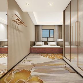 现代酒店客房，酒店客房，商务酒店客房，酒店家具用品，酒店饰品