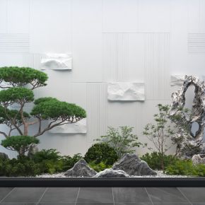 新中式庭院小品 室内造景3D模型