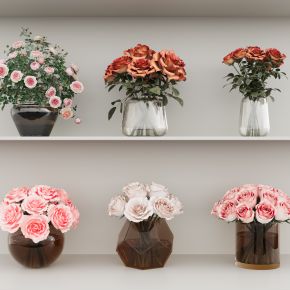 现代花瓶花艺组合 花瓶植物 花瓶花卉