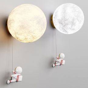 现代宇航员月球壁灯