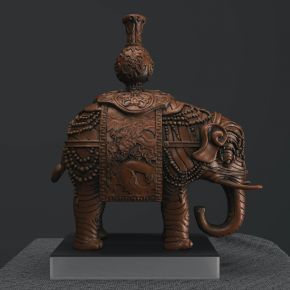 新中式大象雕塑陈设