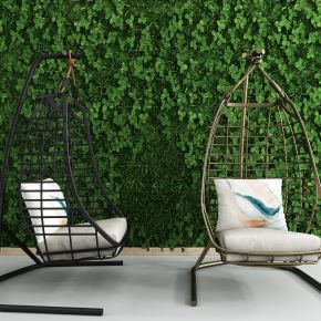 现代吊椅 植物墙