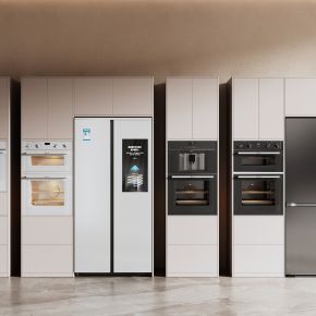 现代冰箱 嵌入式冰箱 双开门冰箱 烤箱 咖啡机