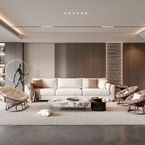 现代家居客厅 现代客厅 简约客厅  茶几 落地灯 组合沙发 极简客厅