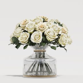 现代花瓶花艺组合 花瓶植物 花瓶花卉 玫瑰花组合