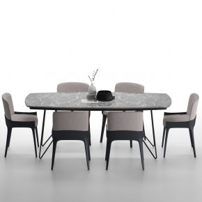 现代大理石餐桌椅