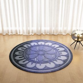 現(xiàn)代圓形漸變色毛絨地毯