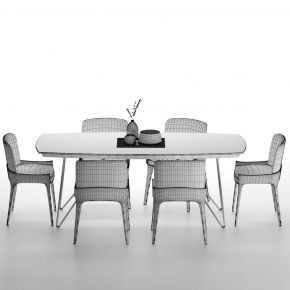 现代大理石餐桌椅