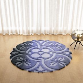 現(xiàn)代圓形漸變色毛絨地毯