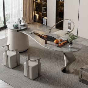 现代岩板茶桌椅组合
