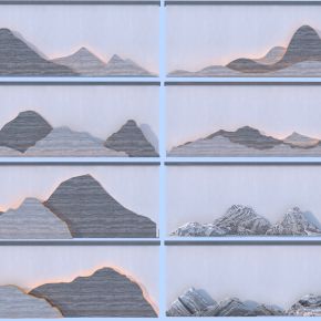 新中式景观石_假山片石3D模型