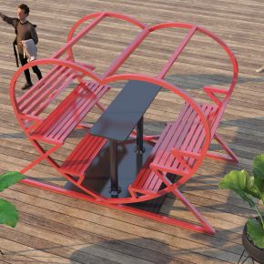 现代铁艺户外椅3D模型