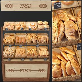 现代甜品面包 食品架