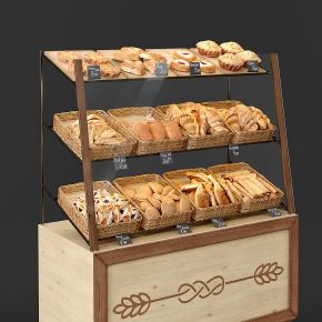 现代甜品面包 食品架