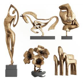 现代金属抽象雕塑摆件