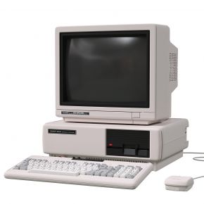 现代台式电脑 老式显示器 