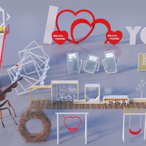 现代网红打卡雕塑小品合集3D模型