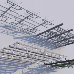 现代工业风格管道吊顶3D模型