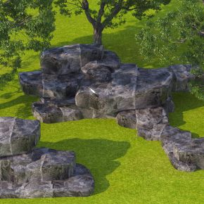 现代景观石3D模型