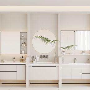 现代浴室柜 卫浴柜 镜子 镜柜 卫生间用品 龙头 洗手盆 卫浴摆件