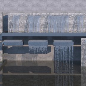 现代庭院水景3D模型