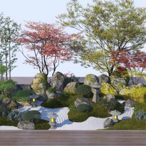 新中式庭院景观小品3D模型