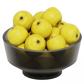 玻璃碗与黄苹果
