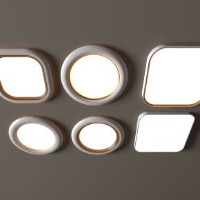 3d现代吸顶灯 圆形吸顶灯 卧室灯 艺术造型灯具 时尚客厅灯模型组合