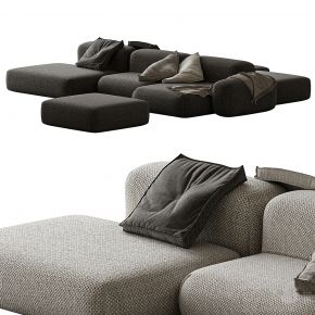 现代模块布艺沙发