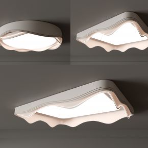 3d现代吸顶灯 圆形吸顶灯 卧室灯 艺术造型灯具 时尚客厅灯模型组合
