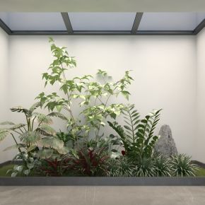 现代植物组团_植物组合_室内造景3D模型