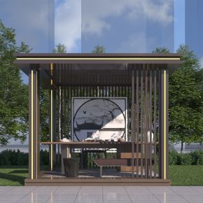 新中式景观亭子 廊架 亭子3D模型