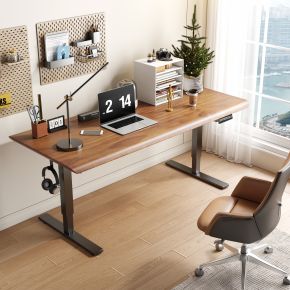 现代升降电脑桌办公桌椅组合