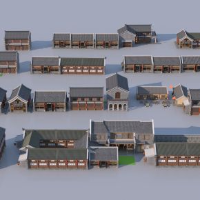中式商业街建筑合集3D模型
