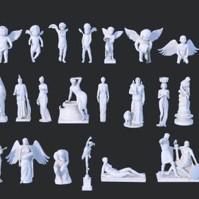 欧式风格石膏人物雕塑3D模型