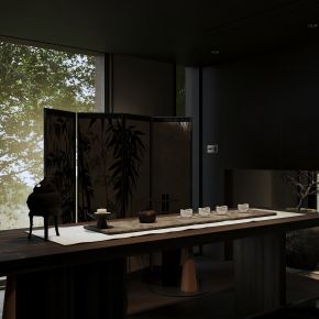 现代暗黑风餐厅茶室