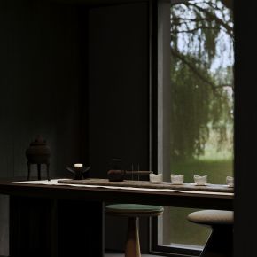 现代暗黑风餐厅茶室