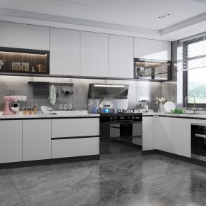 现代家居厨房3d模型下载