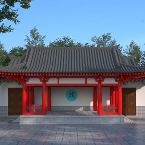 新中式乡村舞台3D模型