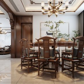 中式客餐厅3D模型