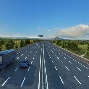高速施工动画 道路施工 修路 高速路 麦田 公路 高速施工 柏油马路 铺路 田野 高速公路修路