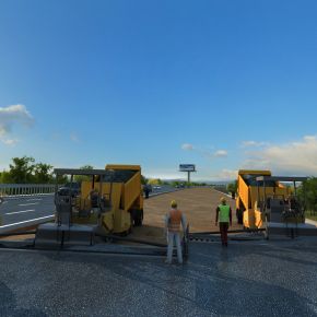 高速施工动画 道路施工 修路 高速路 麦田 公路 高速施工 柏油马路 铺路 田野 高速公路修路