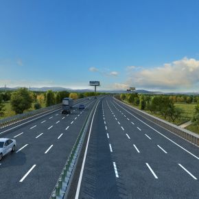 高速施工动画 道路施工 修路 高速路 麦田 公路 高速施工 柏油马路 铺路 田野 高速公路修路