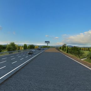 高速施工动画 道路施工 修路 高速路 麦田 公路 高速施工 柏油马路 铺路 田野 高速公路修路